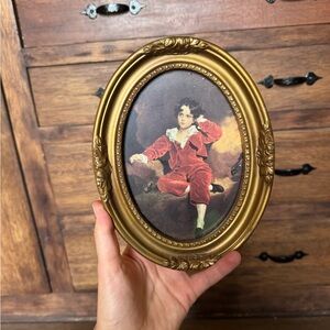 Vintage Gold Picture Frame with Red Boy by Sir Thomas Lawrence